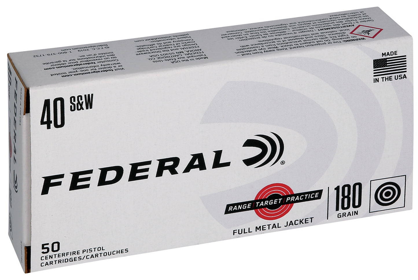 Federal Range & Target .40 S&W 180gr FMJ - 50 Rounds