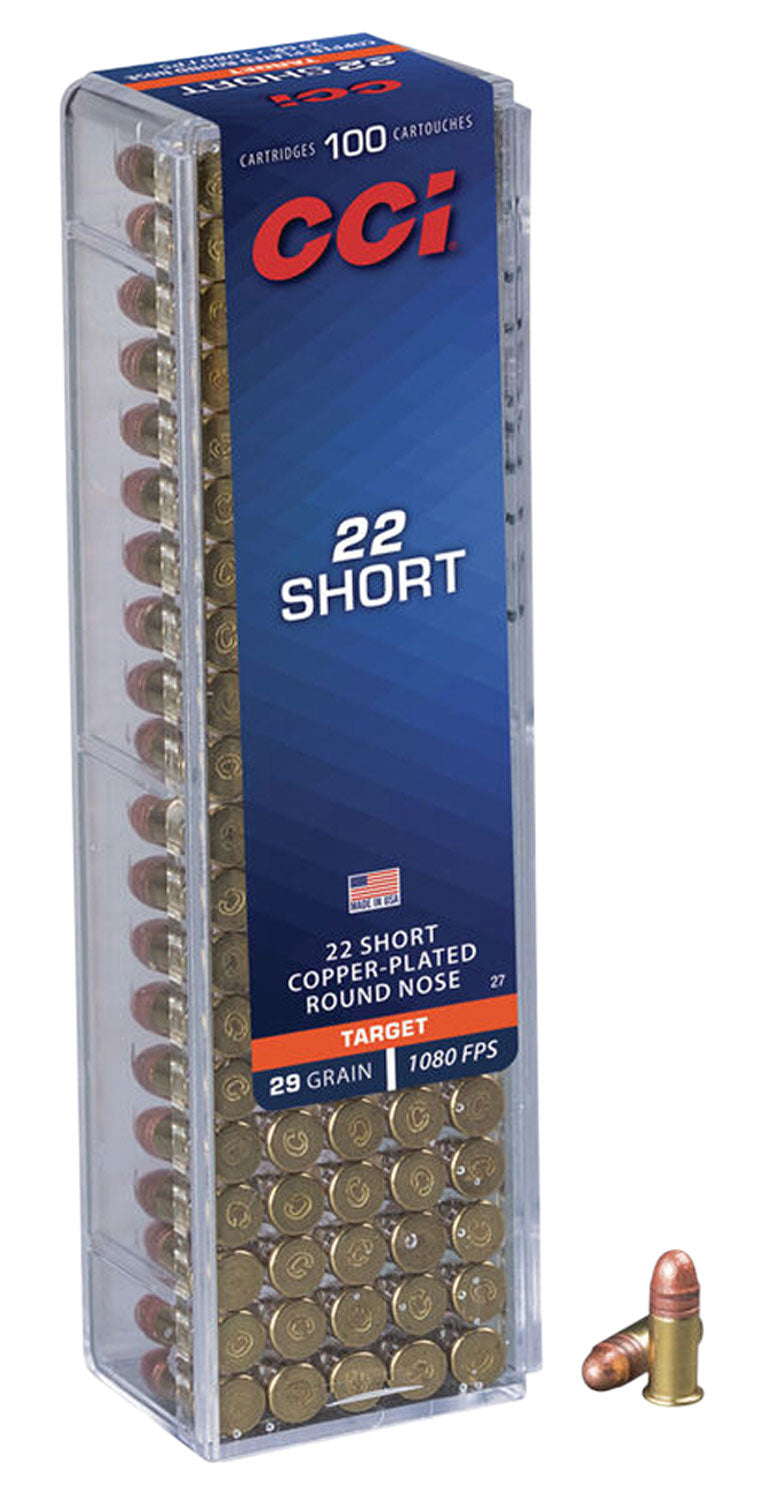 CCI Target .22 Short 29gr Copper-Plated Round Nose - 100 Rounds