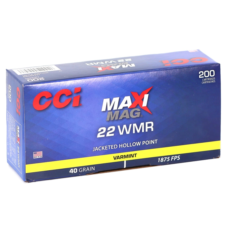 CCI Maxi-Mag Varmint .22MAG 40gr JHP - 200 Rounds