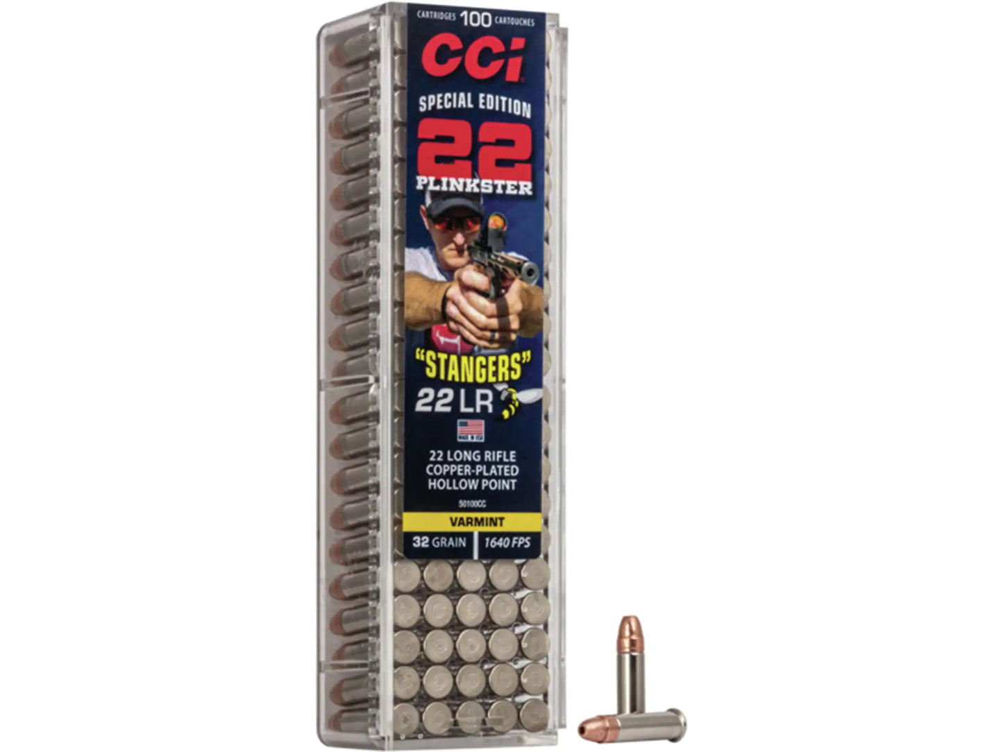 .22LR CCI "Stangers" 32gr Copper Plated Hollow Points - 100 Rounds