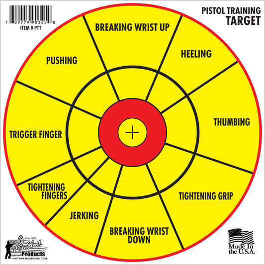 Pro-Shot Pistol Training Diagnostic 12" Impact Enhancement - 6 Targets