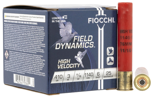 .410GA Fiocchi 3 inch #6 Shot- 25 Rounds