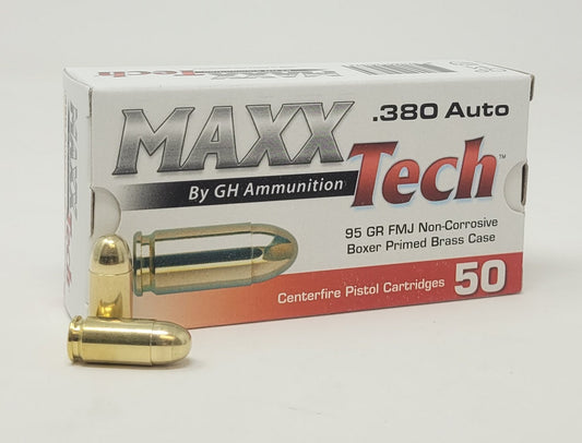 MaxxTech .380ACP 95gr FMJ - 50 Rounds