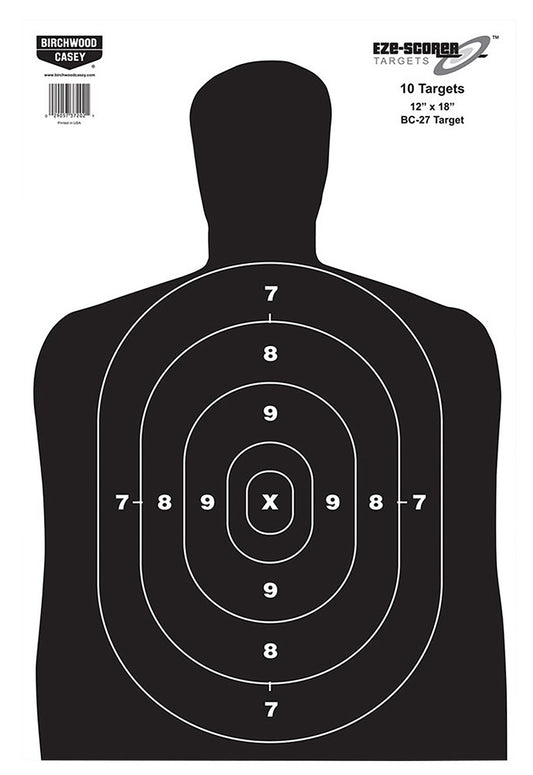 Birchwood Casey EZE-Scorer Silhouette 12" x 18" - 10 Targets