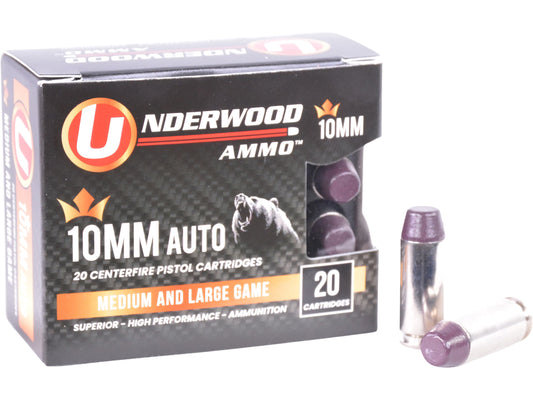 Underwood 10MM 220gr Hard Cast Flat Nose - 20 Rounds