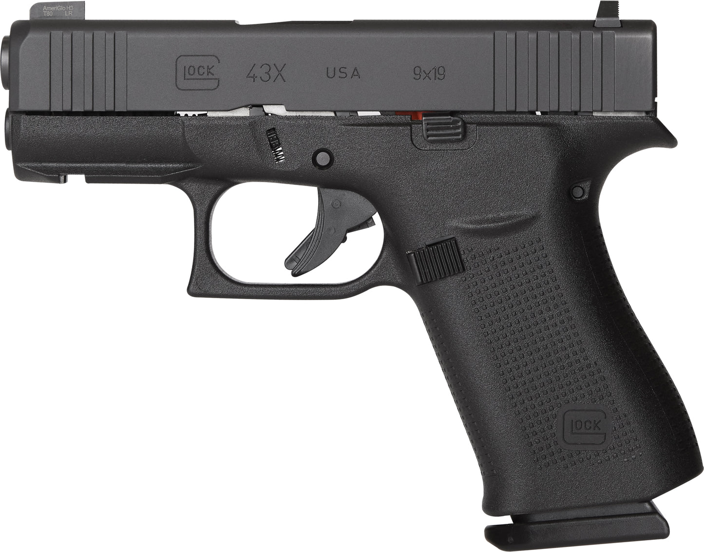 Glock 43X 9MM W/Ameriglo Ultimate Carry Tritium Front Sight
