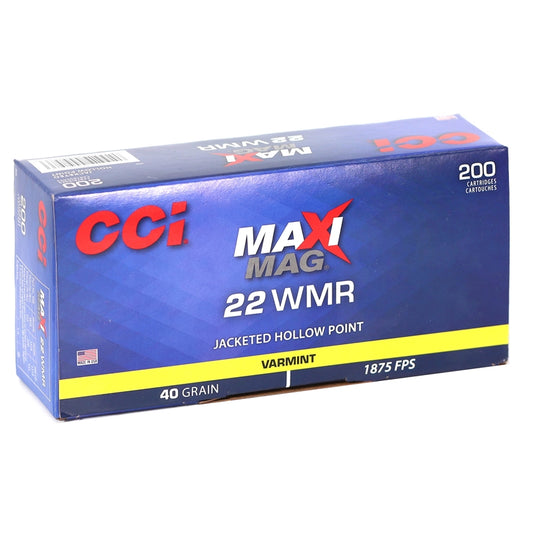 CCI Maxi-Mag Varmint .22MAG 40gr JHP - 200 Rounds