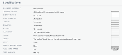 DEAD AIR Primal 46 Cal Silencer