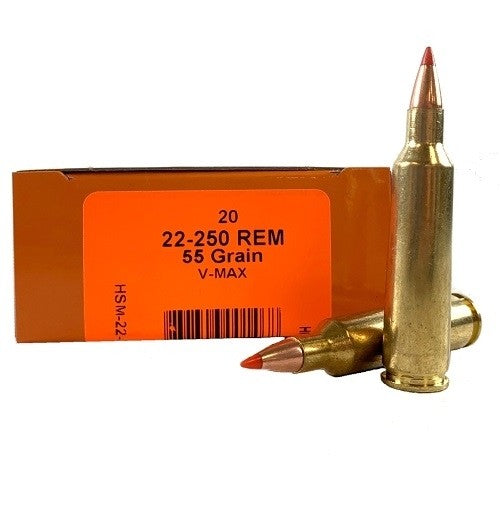 .22-250 REM HSM 55gr V-Max - 20 Rounds