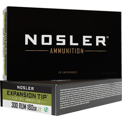 .300 RUM Nosler 180gr Expansion Tip - 20 Rounds