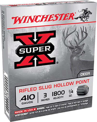 .410GA Winchester Super-X 3 inch Rifled Slugs - 5 Rounds